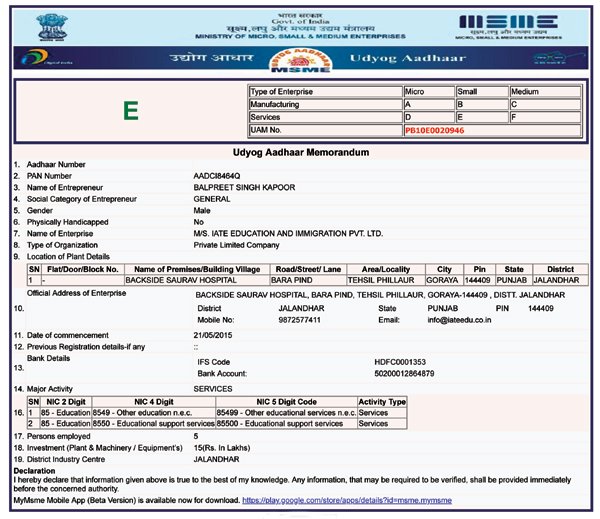 IATE-MSME-DETAILS